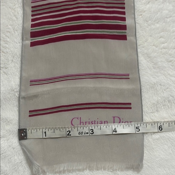 Dior Striped Pink and Gray Scarf - Picture 3 of 5